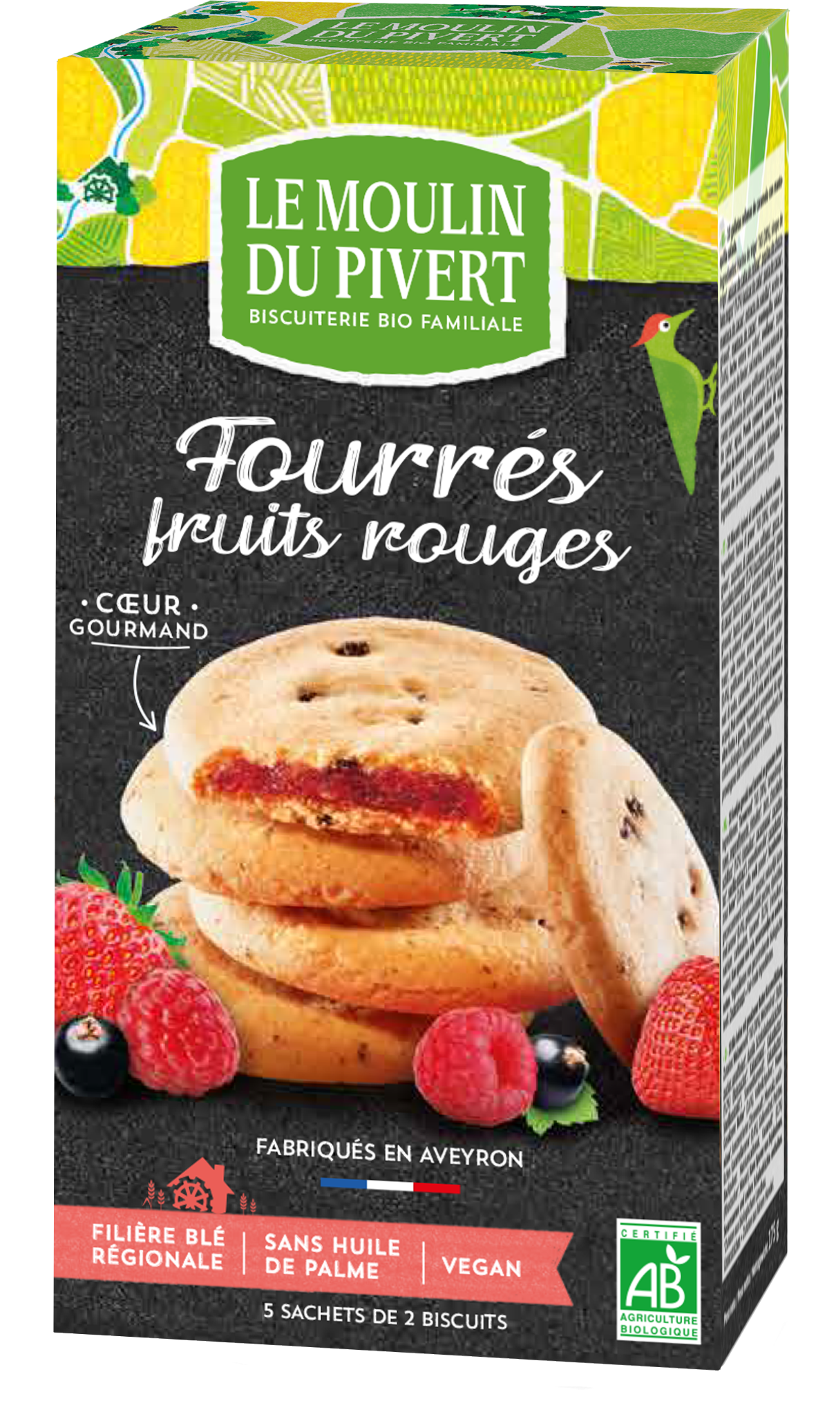 CIASTKA Z NADZIENIEM Z CZERWONYCH OWOCÓW BIO 175 g - LE MOULIN DU PIVERT