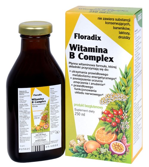 WITAMINA B COMPLEX W PŁYNIE BEZGLUTENOWA 250 ml - SALUS (FLORADIX)