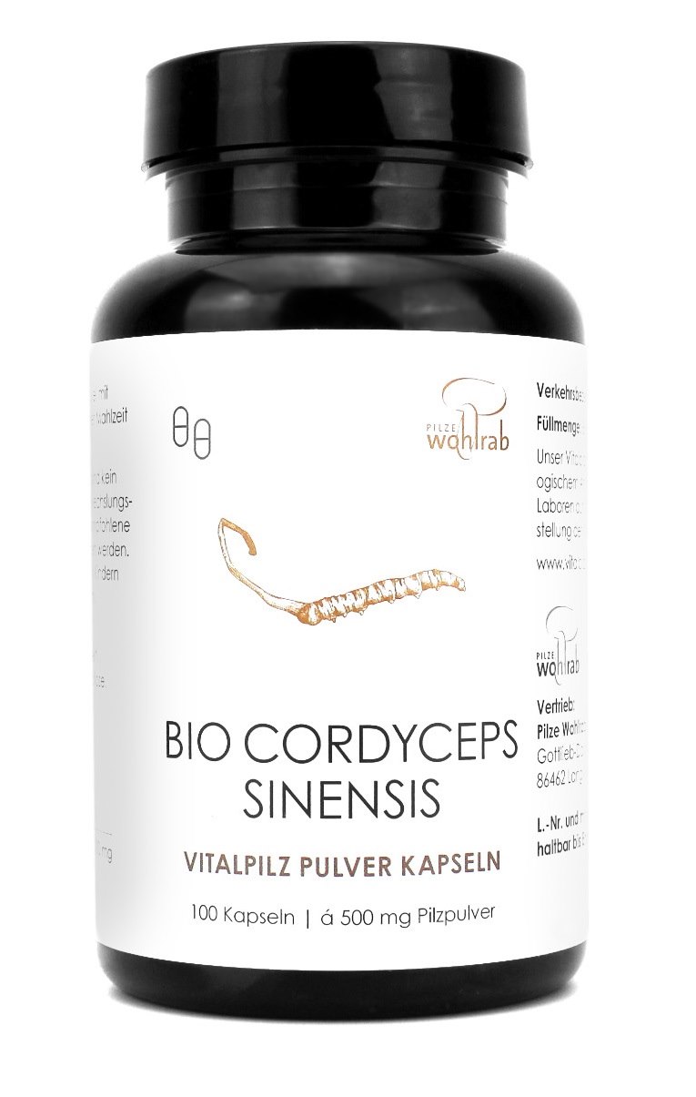 GRZYBY CORDYCEPS SINENSIS BIO (500 mg) 100 KAPSUŁEK - PILZE WOHLRAB
