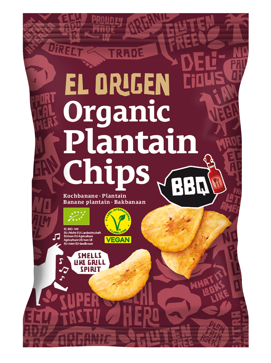 CHIPSY Z PLANTANA BBQ BEZGLUTENOWE BIO 80 g - EL ORIGEN - obrazek 2