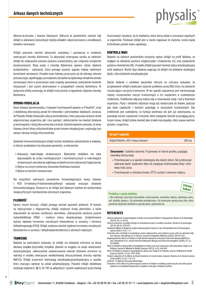 SHILAJIT (500 mg) 30 TABLETEK - PHYSALIS - obrazek 3