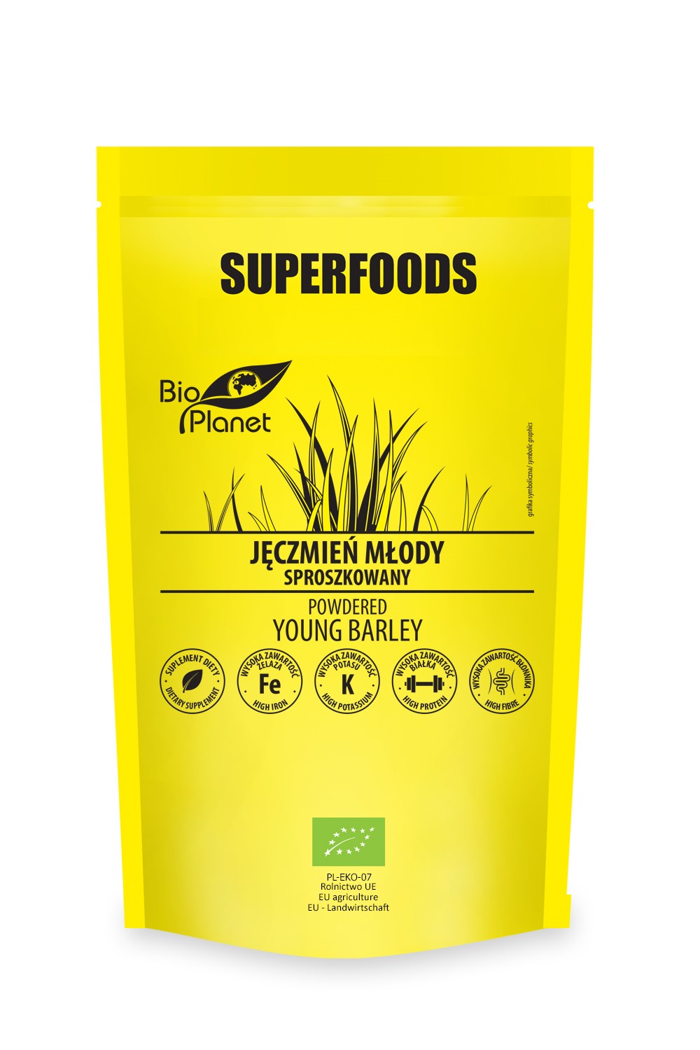 JĘCZMIEŃ MŁODY SPROSZKOWANY BIO 100 g - BIO PLANET SUPERFOODS