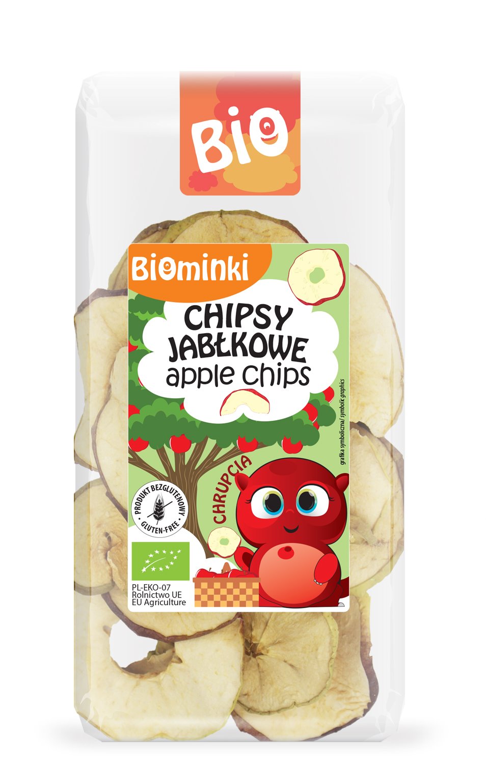 CHIPSY JABŁKOWE BEZGLUTENOWE BIO 30 g - BIOMINKI