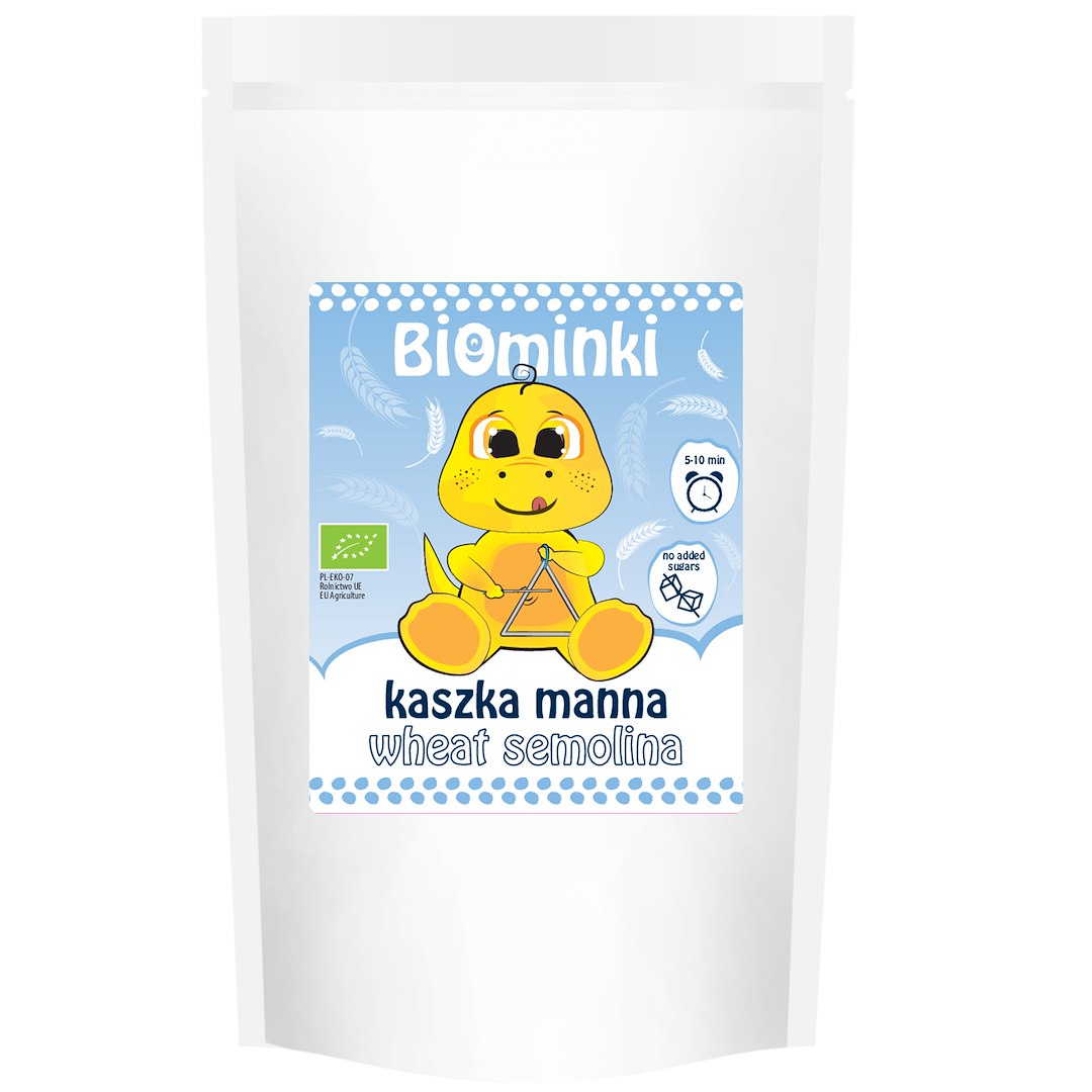 KASZKA MANNA BEZ DODATKU CUKRÓW BIO 200 g - BIOMINKI