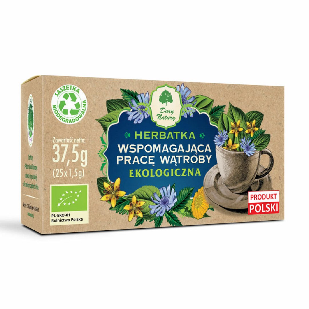 HERBATKA WSPOMAGAJĄCA PRACĘ WĄTROBY BIO (25 x 1,5 g) 37,5 g - DARY NATURY