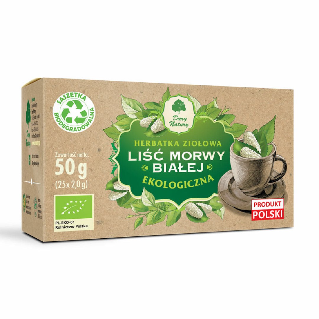 HERBATKA LIŚĆ MORWY BIAŁEJ BIO (25 x 2 g) 50 g - DARY NATURY