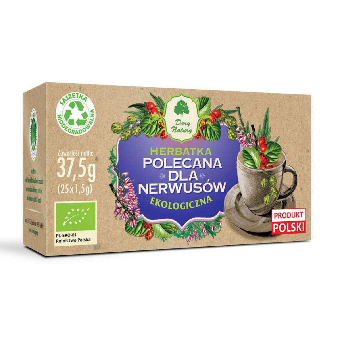 HERBATKA DLA NERWUSÓW BIO (25 x 1,5 g) 37,5 g - DARY NATURY