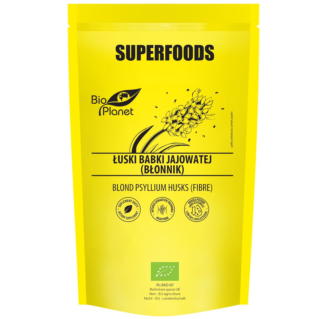 ŁUSKI BABKI JAJOWATEJ (BŁONNIK) BIO 100 g - BIO PLANET SUPERFOODS