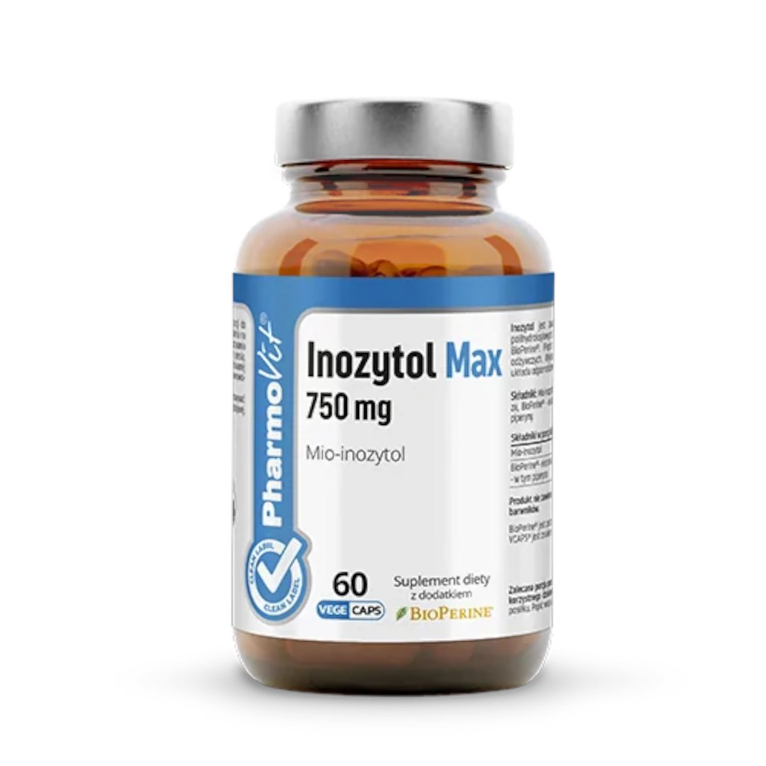 INOZYTOL MAX (750 mg) BEZGLUTENOWY 60 KAPSUŁEK - PHARMOVIT (CLEAN LABEL)