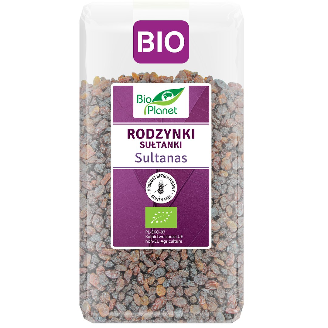 RODZYNKI SUŁTANKI BEZGLUTENOWE BIO 400 g - BIO PLANET