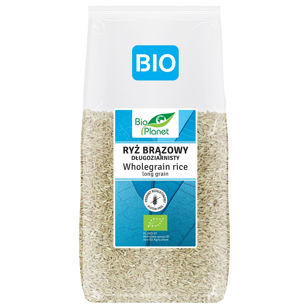 RYŻ BRĄZOWY DŁUGOZIARNISTY BEZGLUTENOWY BIO 500 g - BIO PLANET
