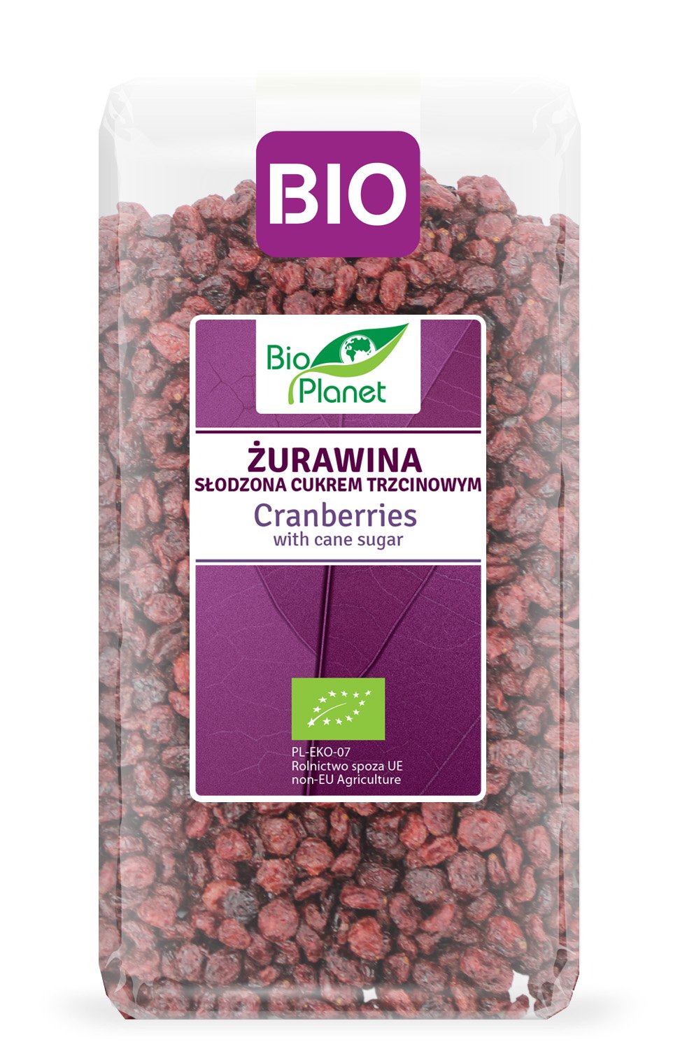 ŻURAWINA SŁODZONA CUKREM TRZCINOWYM BIO 1 kg - BIO PLANET