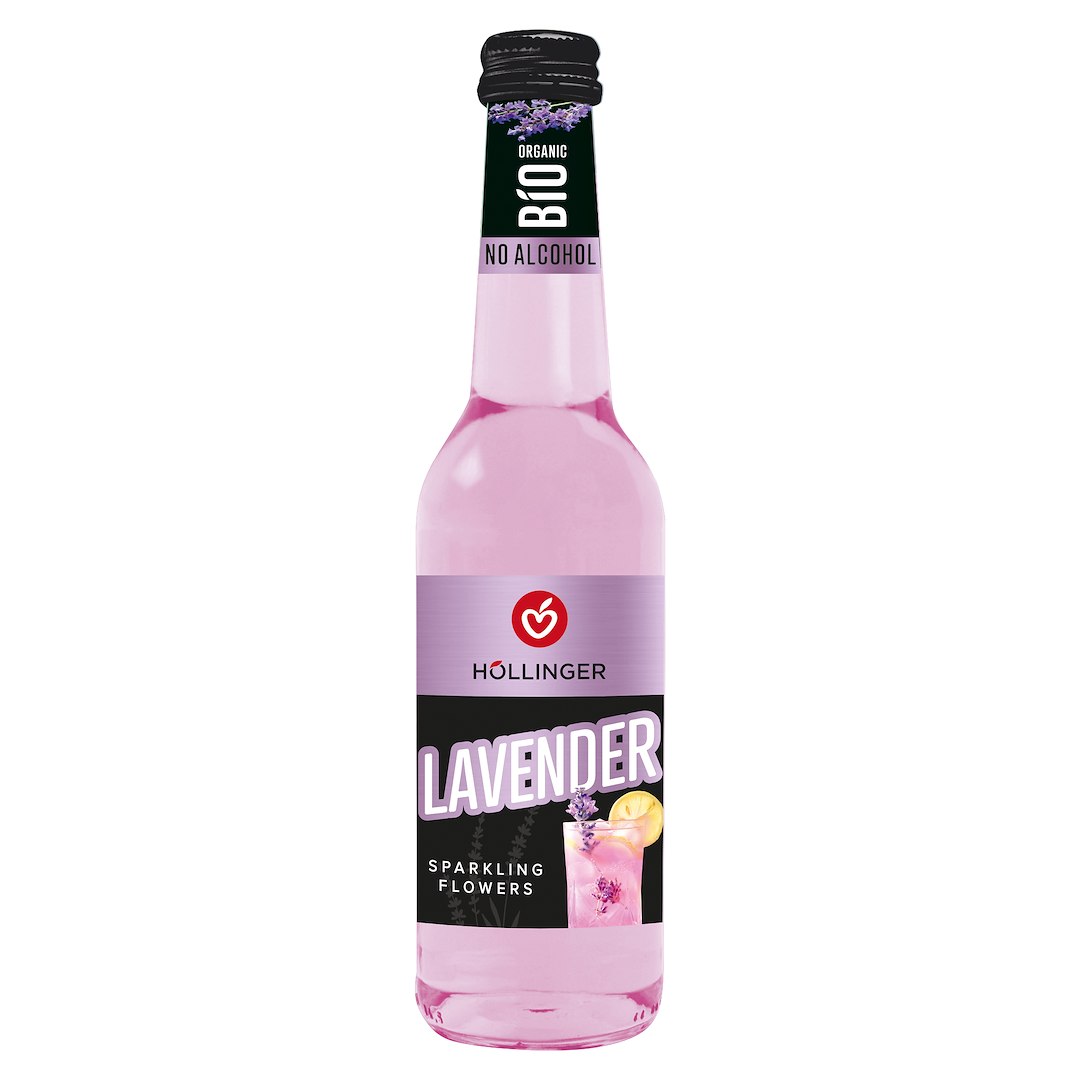 DRINK MUSUJĄCY BEZALKOHOLOWY O SMAKU LAWENDY BIO 330 ml - HOLLINGER