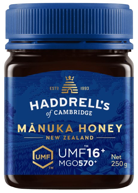 MIÓD MANUKA MGO 570+ UMF 16+ 250 g - HADDRELL'S OF CAMBRIDGE