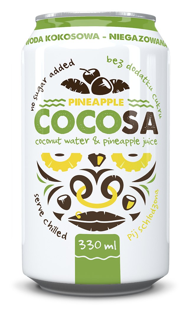 WODA KOKOSOWA Z SOKIEM Z ANANASA 330 ml - DIET-FOOD (COCOSA)