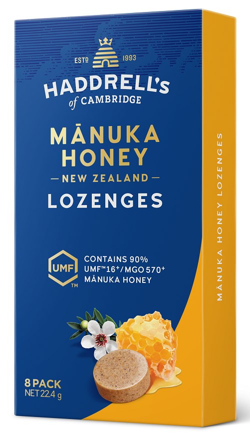PASTYLKI DO SSANIA MIÓD MANUKA MGO 570+ UMF 16+ 22 g - HADDRELL'S OF CAMBRIDGE