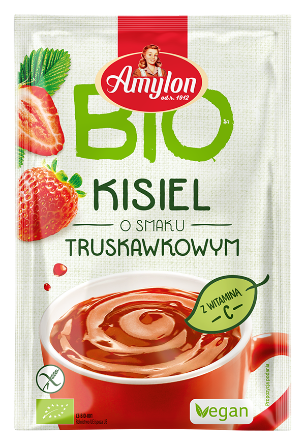 KISIEL INSTANT O SMAKU TRUSKAWKOWYM BEZGLUTENOWY BIO 30 g - AMYLON