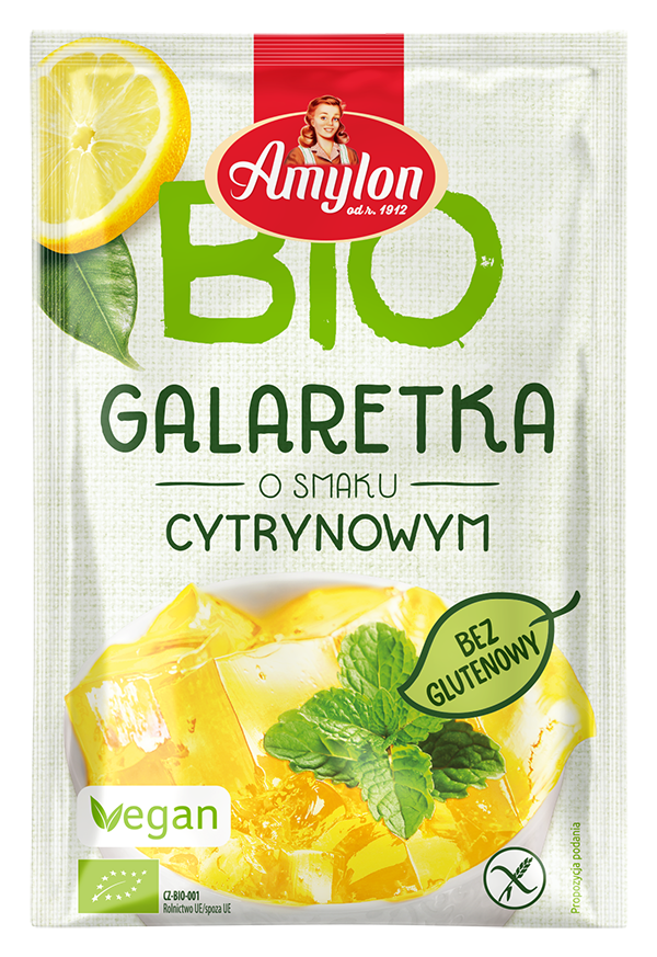 GALARETKA Z AGAREM O SMAKU CYTRYNOWYM BEZGLUTENOWA BIO 40 g - AMYLON
