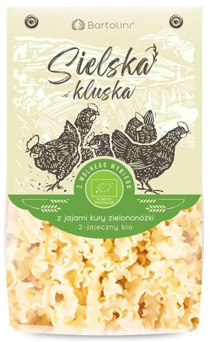 MAKARON (Z JAJAMI KURY ZIELONONÓŻKI SEMOLINOWY) FALA BIO 250 g - BARTOLINI (SIELSKA KLUSKA)
